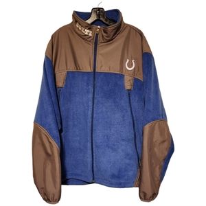 NFL Indianapolis Colts Jacket Mens Size XL Blue Gray Fleece‎ Full Zip